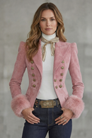 Kacob | Faux Fur Cuff Suede Blazer
