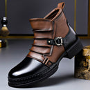 Kacob | Two-Tone Buckle Leather Boots