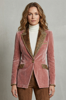 Kacob | Leopard Trim Velvet Blazer