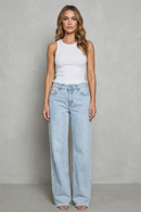 Kacob | Raw Hem Wide Leg Jeans