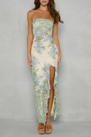 Kacob | Strapless Floral Maxi Dress with Slit