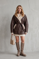 Kacob | Oversized Faux Fleece Wrap Coat