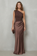 Kacob | One Shoulder Satin Maxi Dress