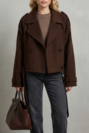 Kacob | Double-Breasted Cropped Wool Coat