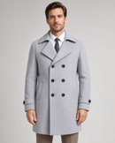 Kacob | Men's Double-Breasted Long Overcoat