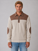 Kacob | Men's Elbow Patch Quarter Zip Jumper