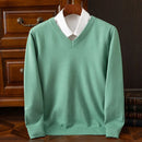 Kacob | Men's Fine Knit V-Neck Jumper