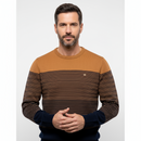 Kacob | Men's Knitted Ribbed Striped Jumper