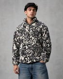 Kacob | Men's Patterned Quarter Zip Relaxed Pullover