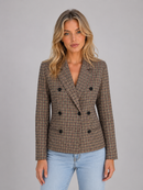 Kacob | Women's Checked Double Breasted Tailored Blazer