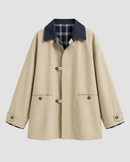 Kacob | Women's Contrast Collar Barn Jacket