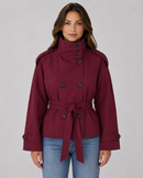 Kacob | Women's Funnel Neck Cropped Trench Coat
