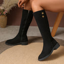 Kacob | Women's Gold Button Knee High Boots