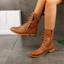 Kacob | Women's Lace-Up Biker Ankle Boots