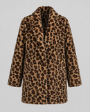 Kacob | Women's Leopard Print Faux Fur Coat