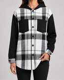 Kacob | Women's Plaid Hooded Shacket