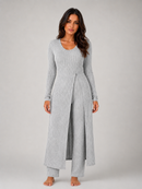 Kacob | Women's Ribbed Two-Piece Relaxed Lounge Set