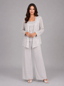 Kacob | Women's Sequin Three-Piece Occasion Trouser Set