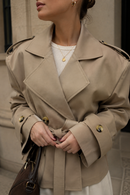 Kacob | Women's Short Belted Trench Coat