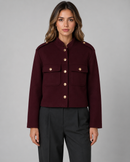 Kacob | Women's Stand Collar Gold Button Jacket
