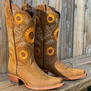 Kacob | Women's Sunflower Embroidered Cowboy Boots