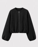 Kacob | Women's Wool-Blend Cropped Bomber Jacket