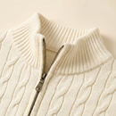 Kacob | Men's Cable Knit Half Zip Jumper – Funnel Neck Knit
