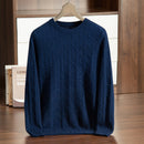 Kacob | Men's Chunky Cable Knit Jumper – Crew Neck Ribbed Trim Knit