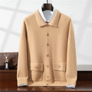 Kacob | Men's Collared Button Up Knitted Cardigan – Polo Collar Cardigan