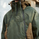 Kacob | Men's Hooded Colour Block Utility Jacket – Double Zip Streetwear Jacket