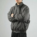 Kacob | Men's Padded Stand Collar Jacket – Zip-Up Boxy Fit Jacket