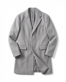 Kacob | Men's Wool-Blend Overcoat – Notch Lapel Tailored Longline Coat