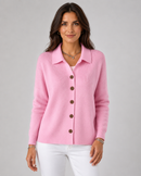 Kacob | Women's Collared Button-Up Knit Cardigan – Relaxed Fit
