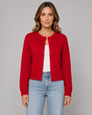 Kacob | Women's Cropped Crew Neck Button Cardigan