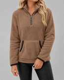 Kacob | Women's Teddy Fleece Half-Zip Pullover – Funnel Neck