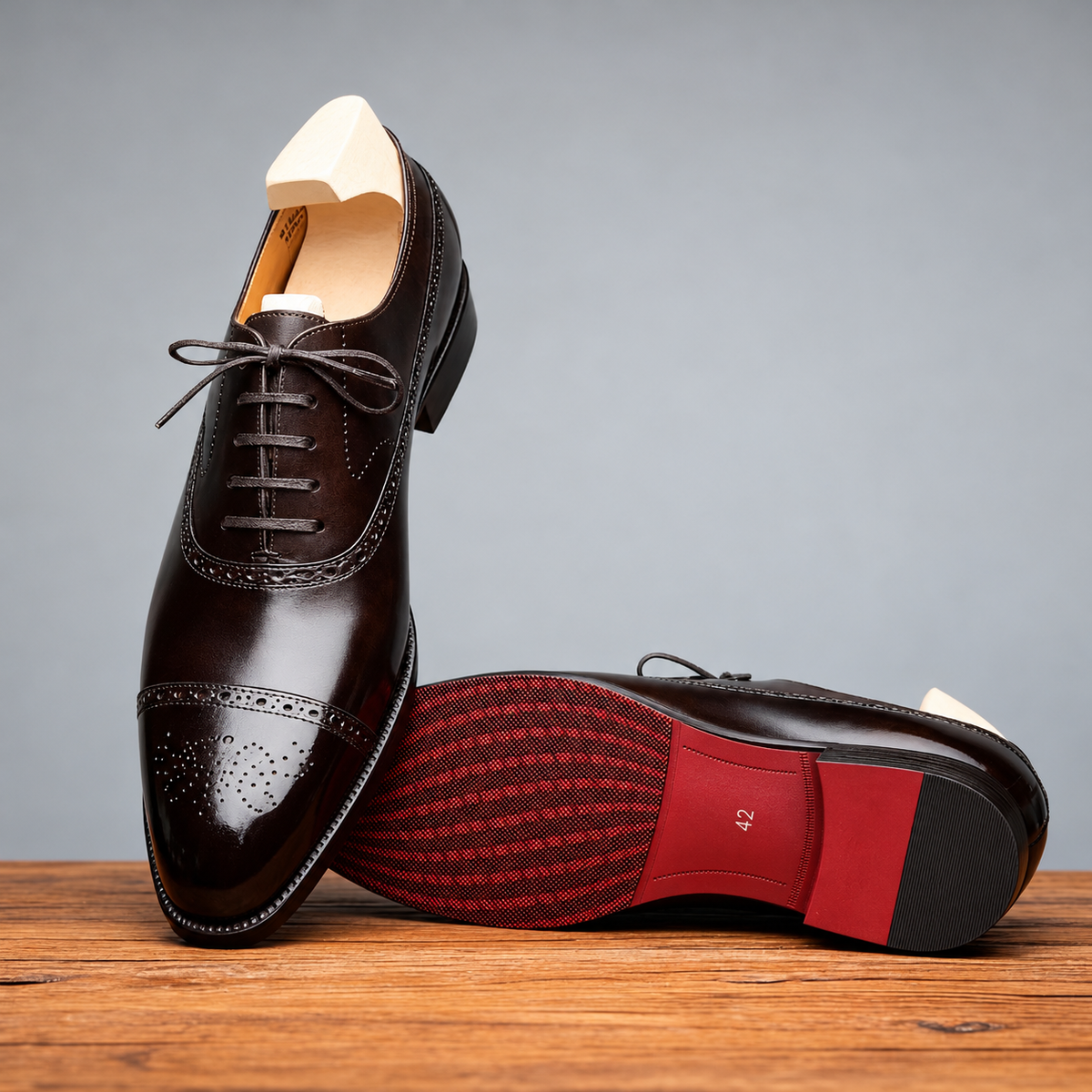 Kacob | Men's Oxford Brogue Leather Dress Shoes