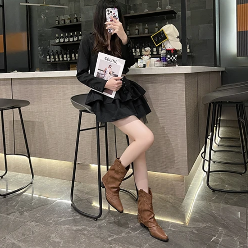 kacob womens slouch western ankle boots