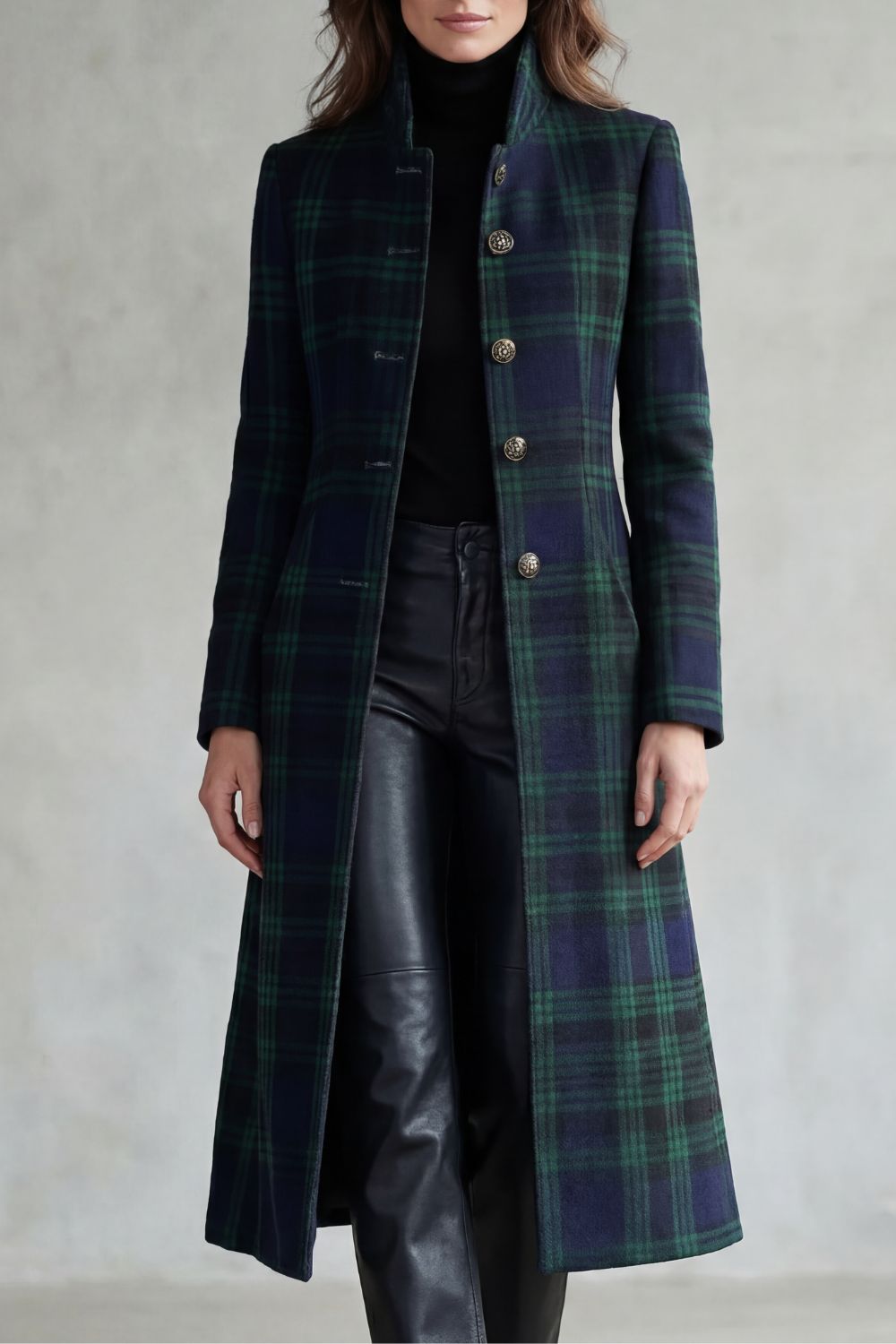 Kacob | Tartan Longline Wool Coat