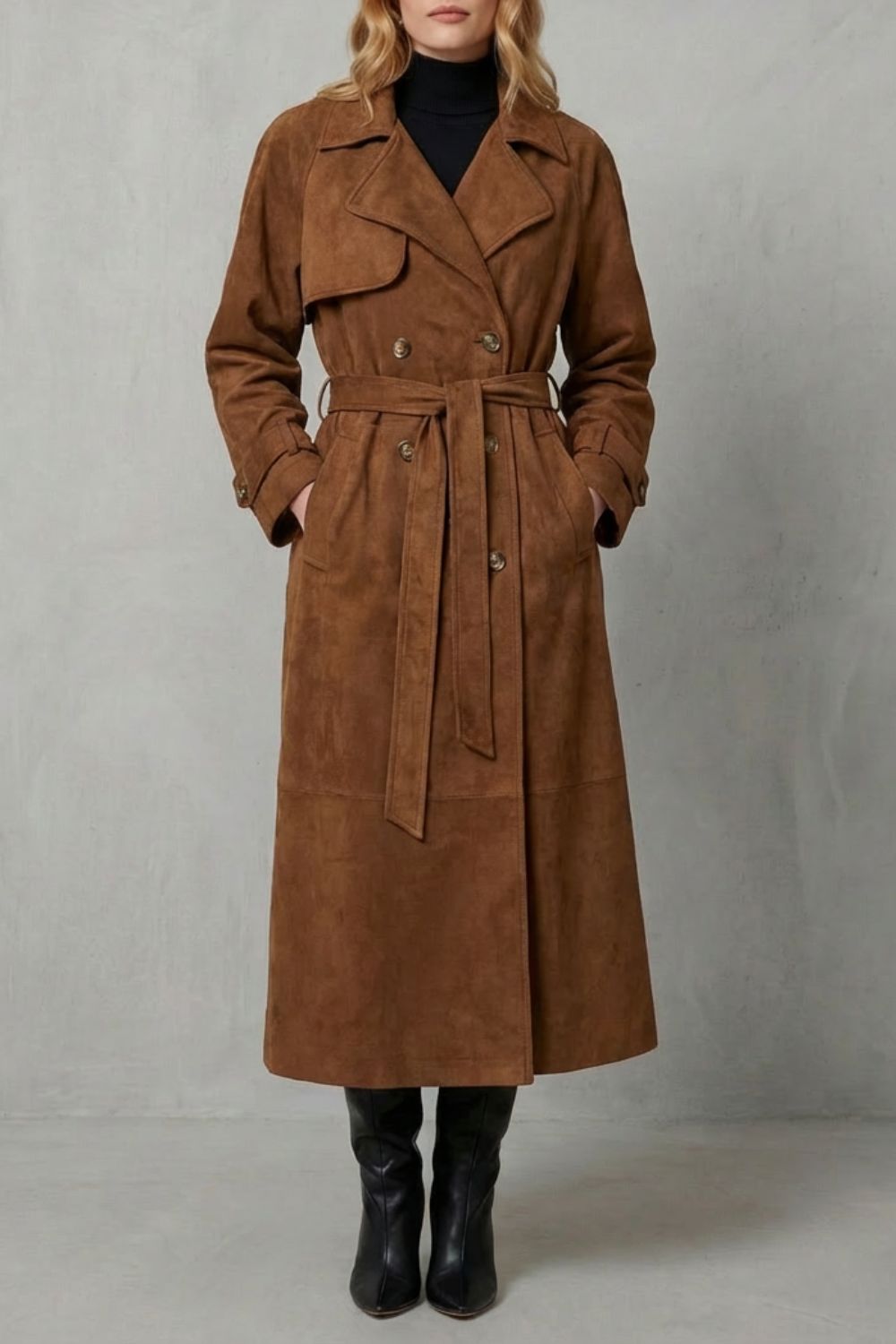Kacob | Suede Effect Trench Coat
