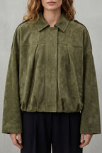 Kacob | Sculpted Volume Suede Bomber Jacket