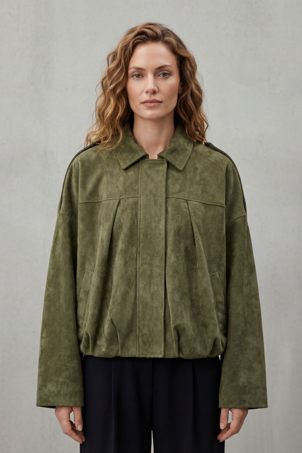 Kacob | Sculpted Volume Suede Bomber Jacket