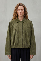Kacob | Sculpted Volume Suede Bomber Jacket