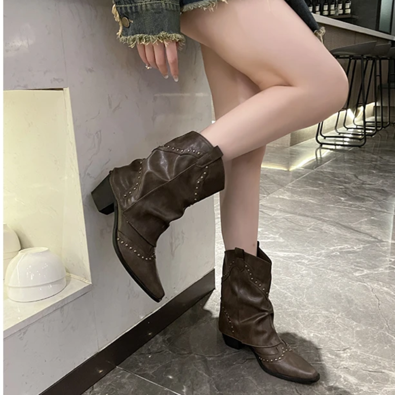 kacob womens slouch western ankle boots
