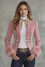Kacob | Faux Fur Cuff Suede Blazer