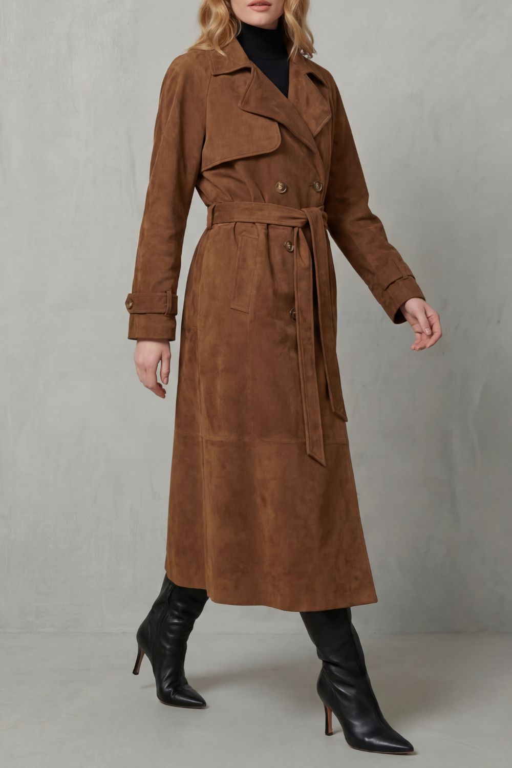 Kacob | Suede Effect Trench Coat