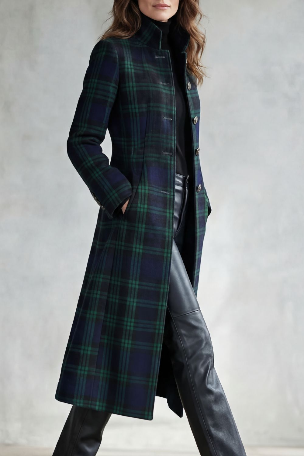 Kacob | Tartan Longline Wool Coat