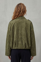 Kacob | Sculpted Volume Suede Bomber Jacket