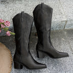 kacob womens pointed toe western knee high boots