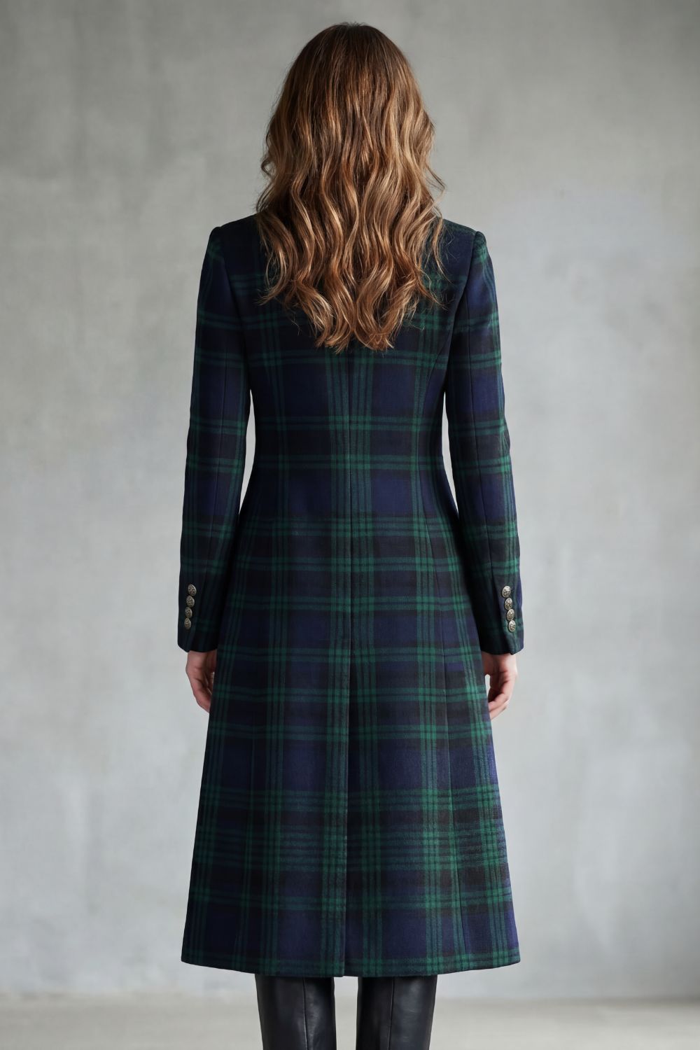 Kacob | Tartan Longline Wool Coat
