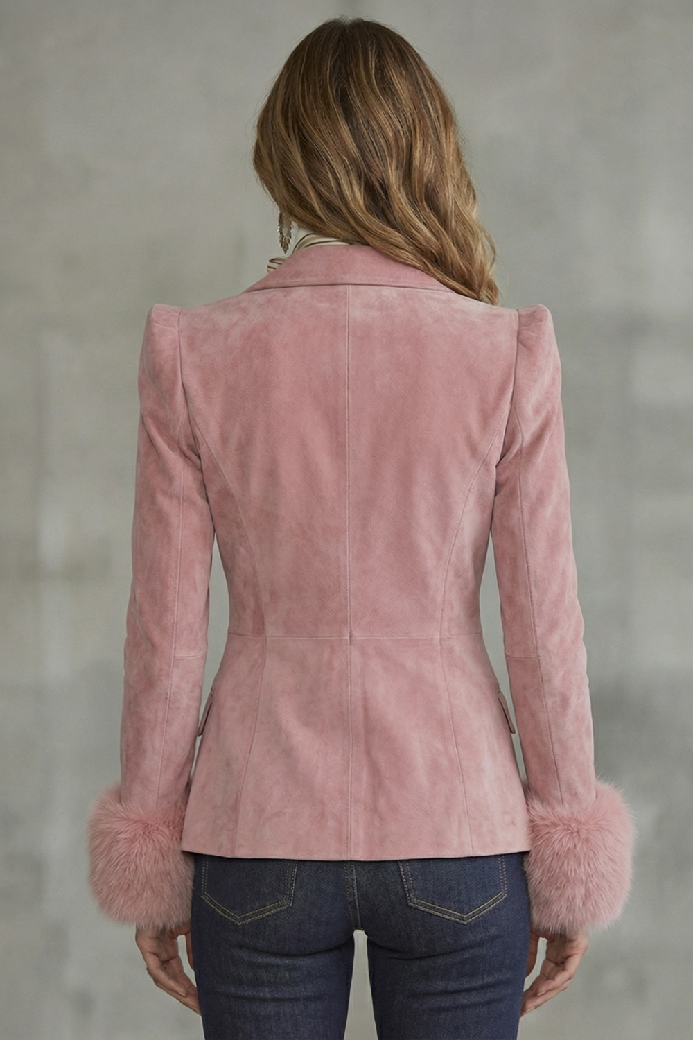 Kacob | Faux Fur Cuff Suede Blazer
